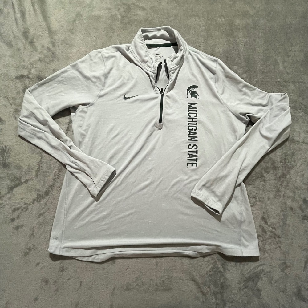 Nike Quarter Zip Pullover Mens XXL Gray Michigan State Spartans Dri-FIT FA17KUK